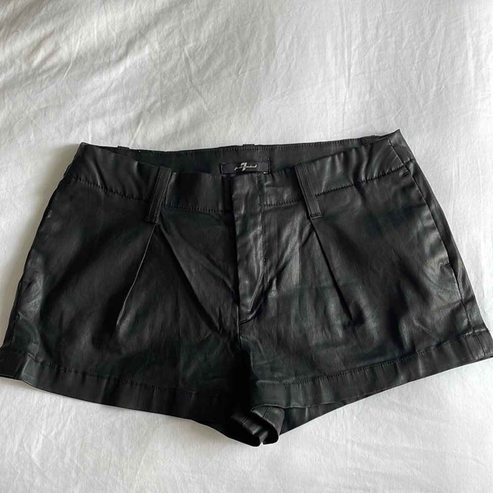 7 for All Mankind Black Wax like Shorts Size 25